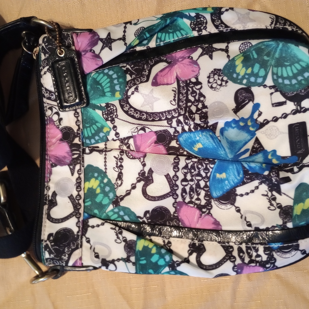 Coach Vibrant Blue and Purple Crossbody Bag